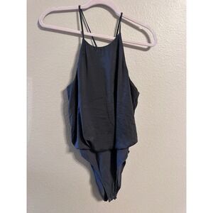 FOREVER 21 Satin Halter Bodysuit‎ Sleeveless Tank Top Blouse Party Clubwear